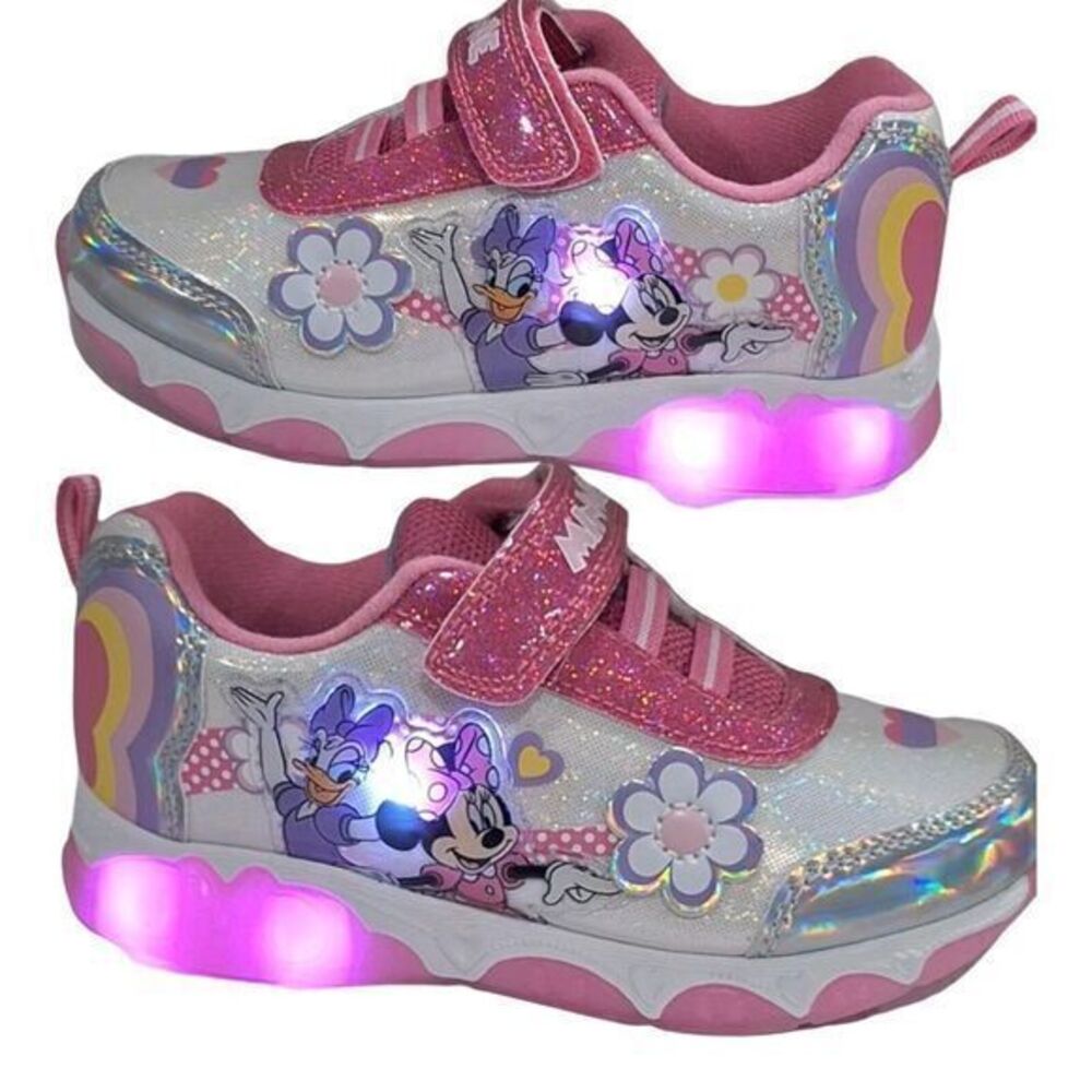 Minnie shoes for girls sneakers with LED light‎ without laces Pink Size 6 (15 cm